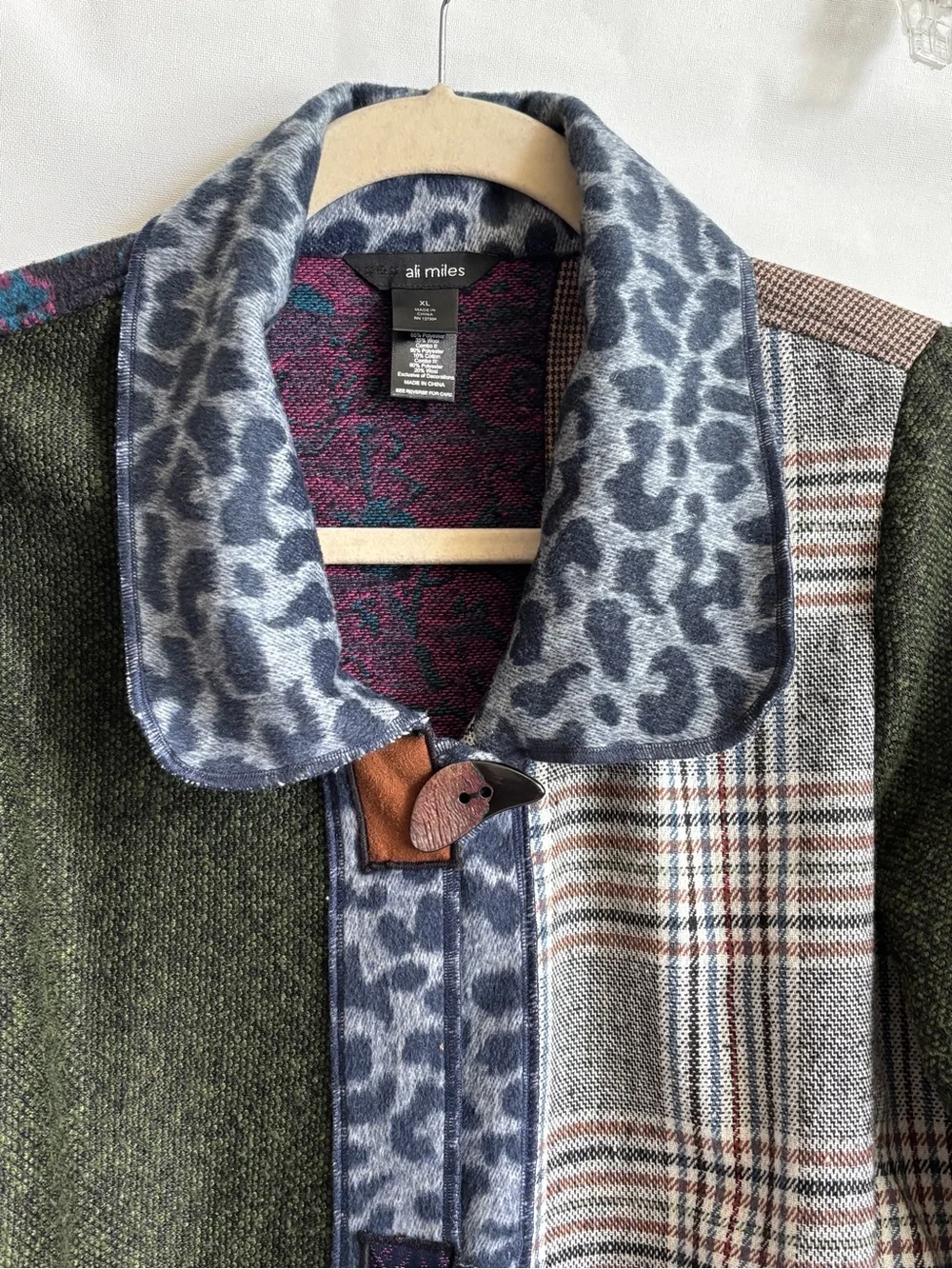 Ali Miled Patchwork Cotton / Poly Blend Jacket Peacoat Sz XL - Picture 2 of 10